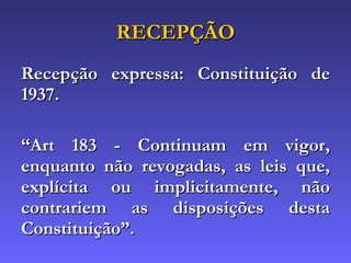 Unidade V - Direito Constitucional Intertemporal