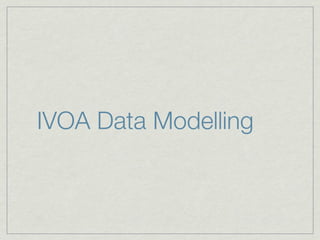 IVOA Data Modelling
 