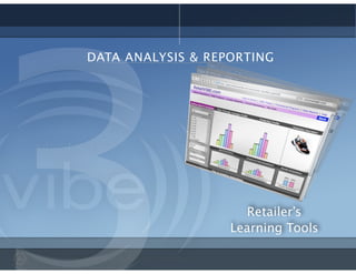 DATA ANALYSIS & REPORTING
Retailer’s 
Learning Tools
 