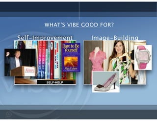 WHAT’S VIBE GOOD FOR?
Self-Improvement Image-Building
 