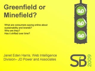 What are consumers saying online about sustainability and brands?  Who are they?  Has it shifted over time? 