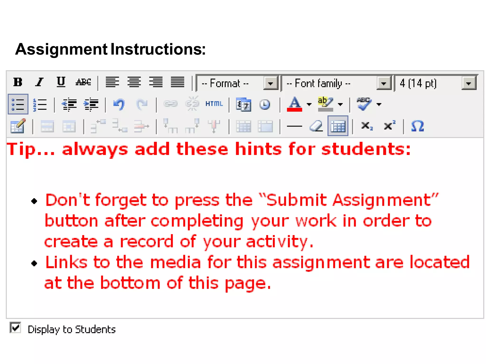 Assignment Instructions: 