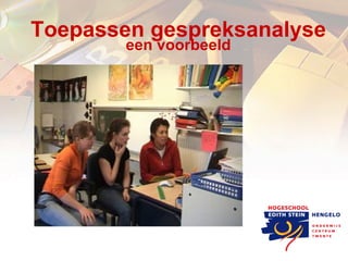 Toepassen gespreksanalyse een voorbeeld 