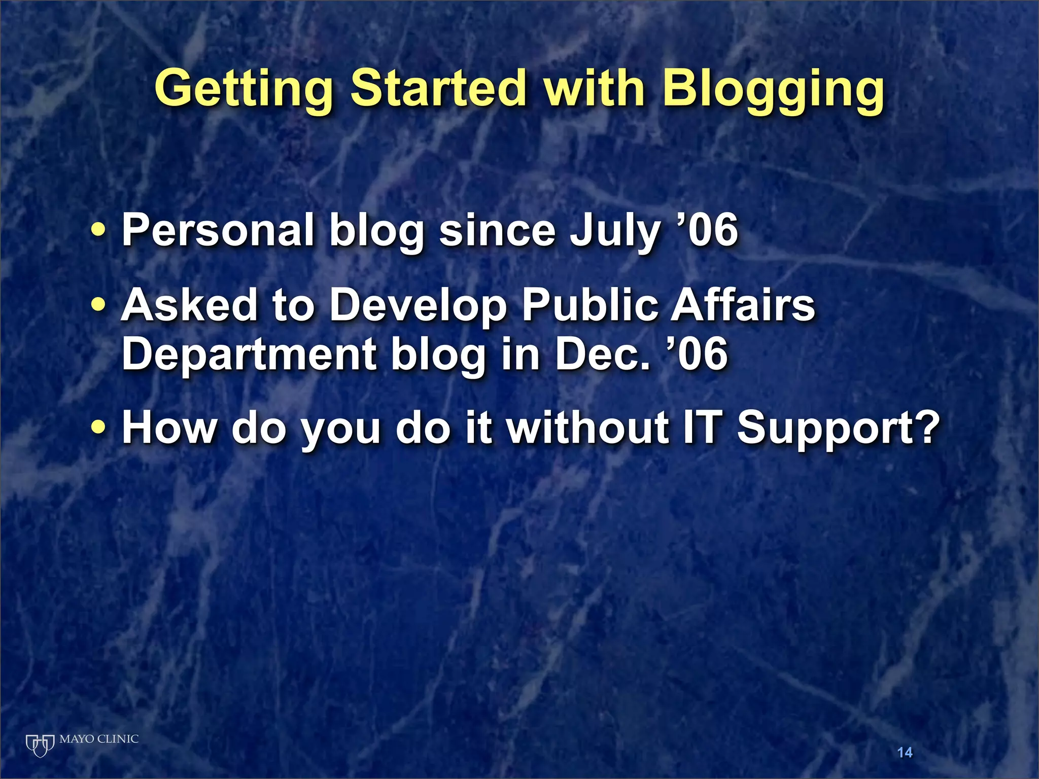 Presentation at Ragan Workshop