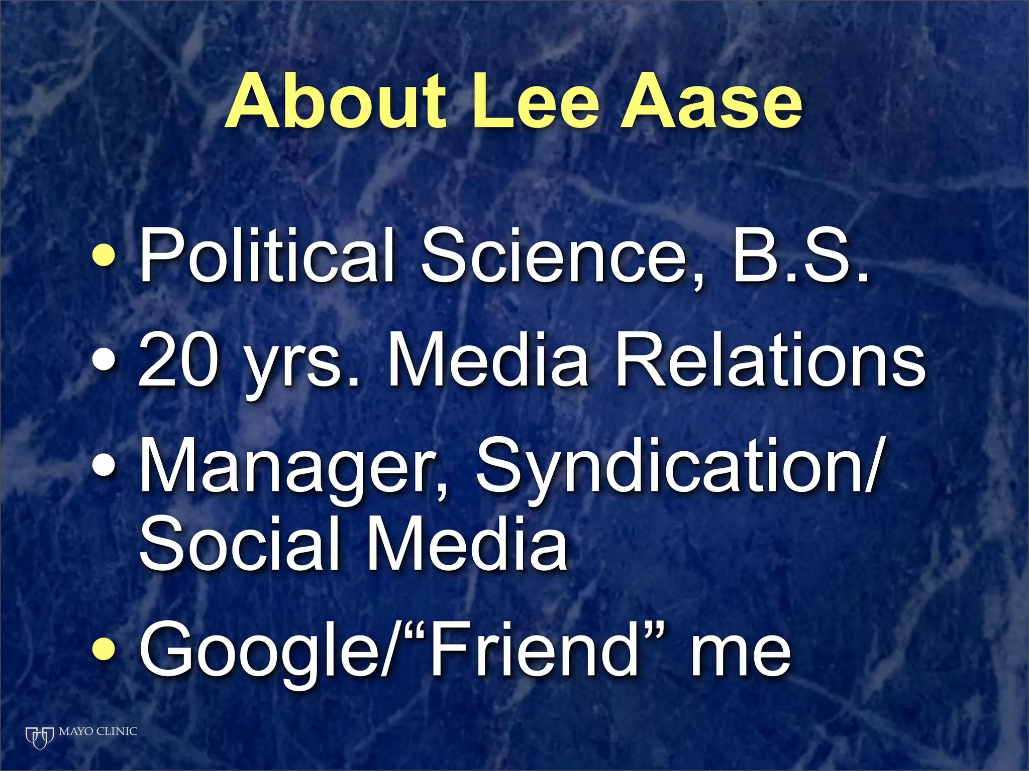 Presentation at Ragan Workshop