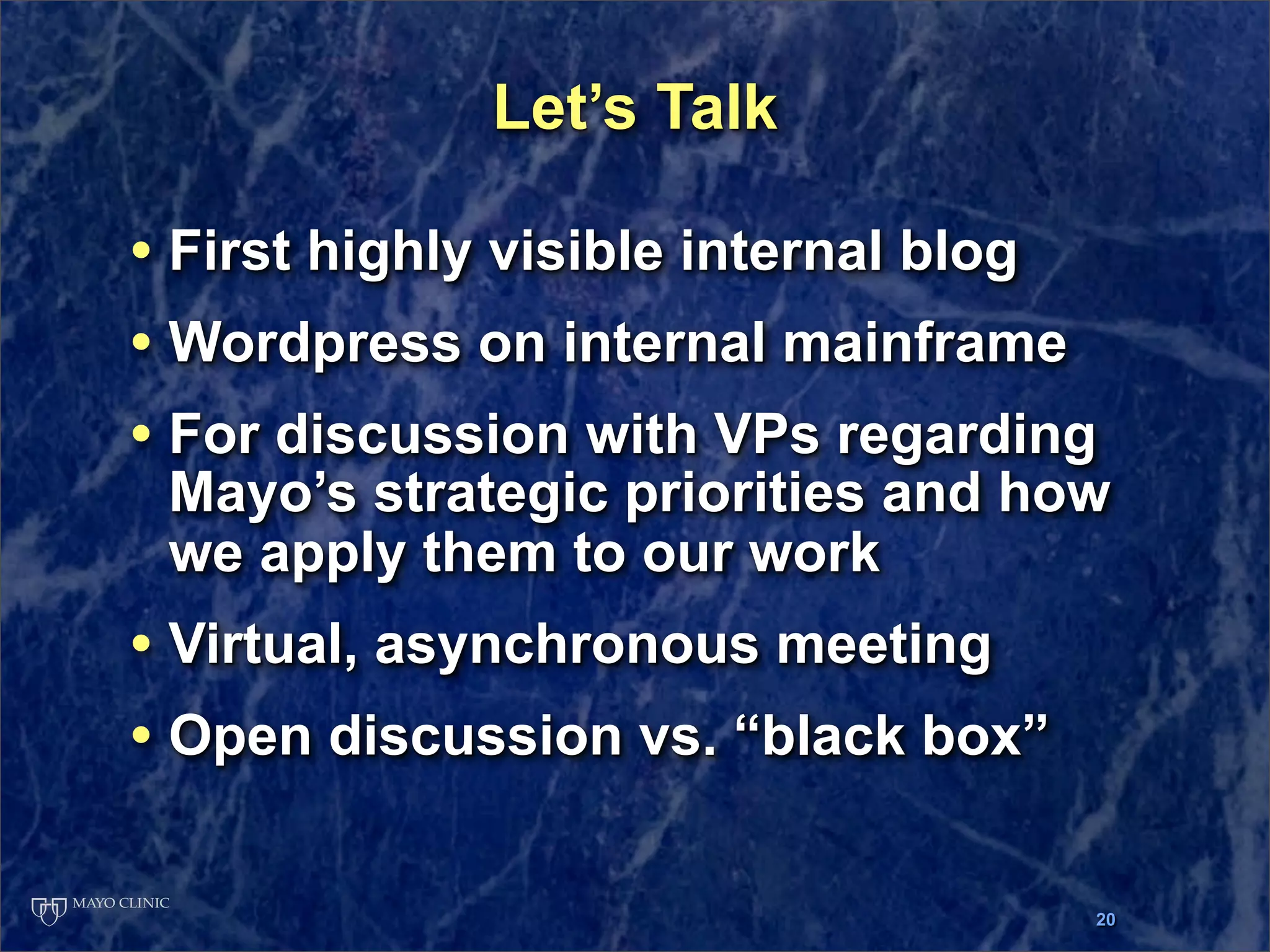 Presentation at Ragan Workshop