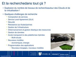Amazon S3 ConceptsObjectsOpaque data to be stored (1 byte … 5 Gigabytes)Authentication and access controlsBucketsObject container – any number of objects100 buckets per account / buckets are “owned”KeysUnique object identifier within bucketUp to 1024 bytes longFlat object storage modelStandards-Based InterfacesREST and  SOAPURL-Addressability – every object has a URLCredits: Jeff Barr, Amazon