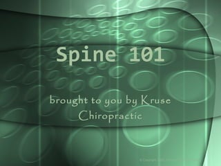 Spine 101 brought to you by Kruse Chiropractic © Copyright, 2006, PreventiCare® Publishing 