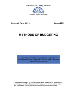 Research Question For Budgeting Allowances Example.pdf METHODS OF BUDGETING | PDF