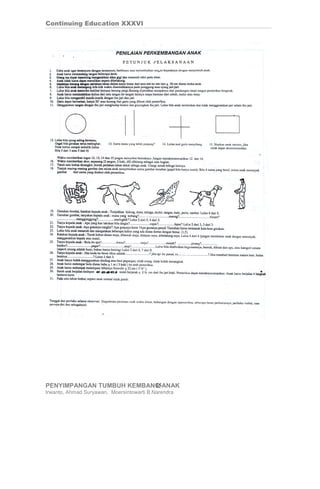 Continuing Education XXXVI




PENYIMPANGAN TUMBUH KEMBANG ANAK
                          15
Irwanto, Ahmad Suryawan, Moersintowarti B.Narendra
 