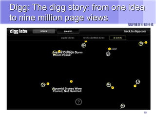 Digg: The digg story: from one idea to nine million page views 