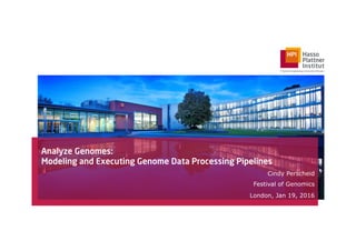 Analyze Genomes:
Modeling and Executing Genome Data Processing Pipelines
Cindy Perscheid
Festival of Genomics
London, Jan 19, 2016
 