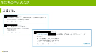 生活者の声との会話
応援する。
 