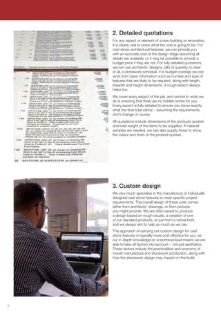 Curated visual reference: Casting Stone Features Reference: Cast Stone Brochure