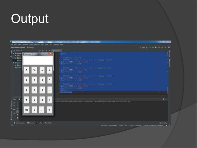 Simple Calulator Using Gui Tkinter Pptx