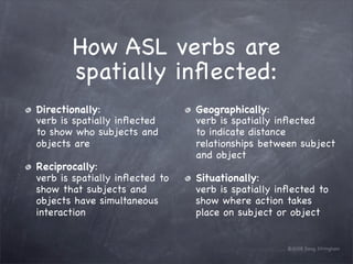 The Spatial Nature of ASL for Teachers: June 08 UDOE | PDF