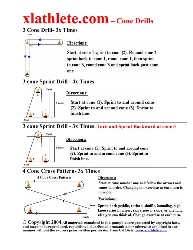 Athlete Cone Agility Training Drills Full List | PDF | Sports Equipment ...