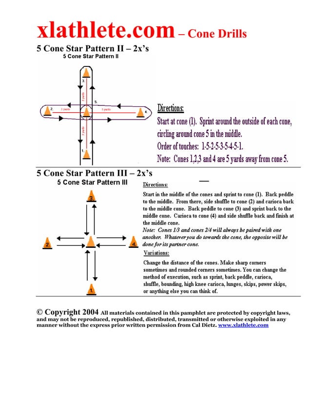 Athlete Cone Agility Training Drills Full List PDF