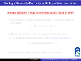 The MPACK : Multiple precision version of BLAS and LAPACK | PDF
