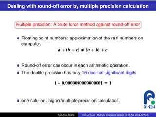 The MPACK : Multiple precision version of BLAS and LAPACK | PDF