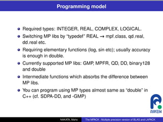 The MPACK : Multiple precision version of BLAS and LAPACK | PDF
