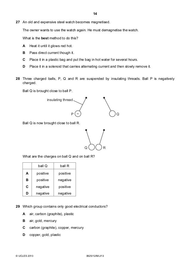 Physics 0625 Paper 1 Version 2 Question Paper May Jun 2013