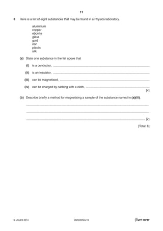 Physics 0625 - Paper 2 version 2 - Question Paper - May Jun 2014 | PDF