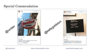 Special Commendation
@maryorton www.memorandum.com www.thetroveapp.com
 