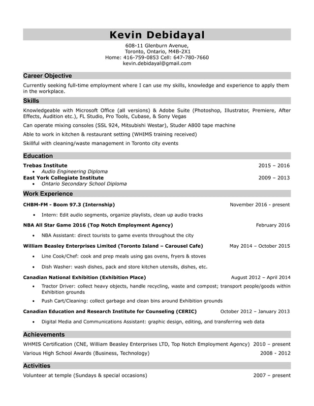 Kevin Debidayal Resume References | DOC | Home Appliances | Home & Garden