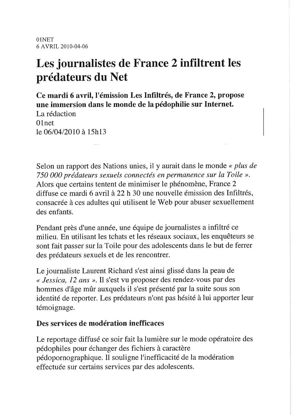 REVUE DE PRESSE DU 6 AVRIL 2010 (1)