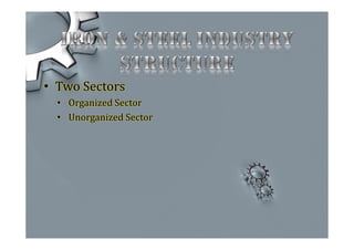 • Two Sectors
• Organized Sector
• Unorganized Sector
 