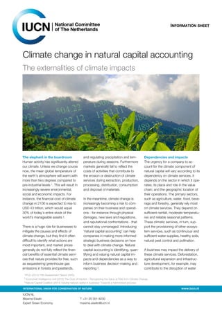 [Information sheet] Climate change in natural capital accounting
