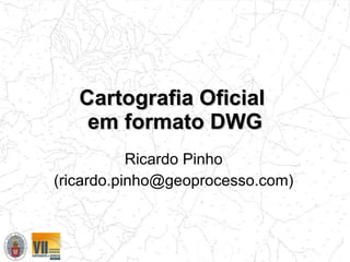 Cartografia Oficial  em formato DWG Ricardo Pinho (ricardo.pinho@geoprocesso.com) 