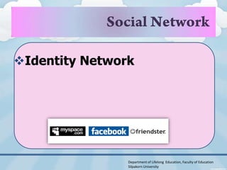 Identity Network




                Department of Lifelong Education, Faculty of Education
                Silpakorn University
 
