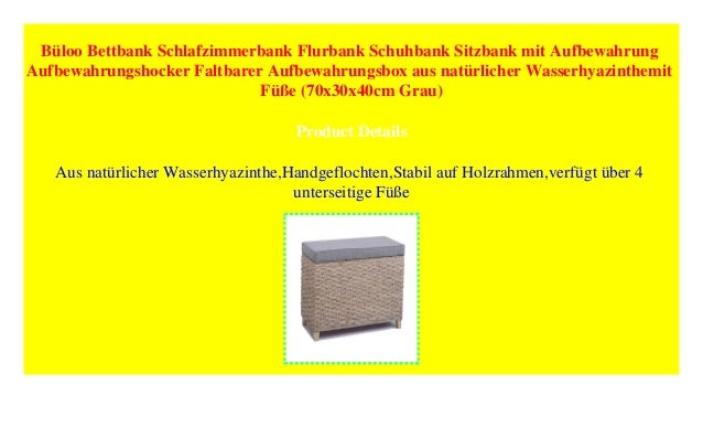 Büloo Bettbank Schlafzimmerbank Flurbank Schuhbank Sitzbank mit Aufb…