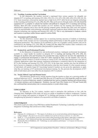 ICT Competencies among School Teachers: A Review of Literature | PDF