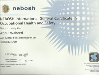 Nebosh Certificate