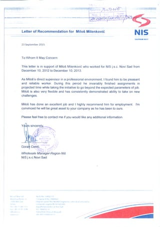 Letter of recomendation NIS ad
