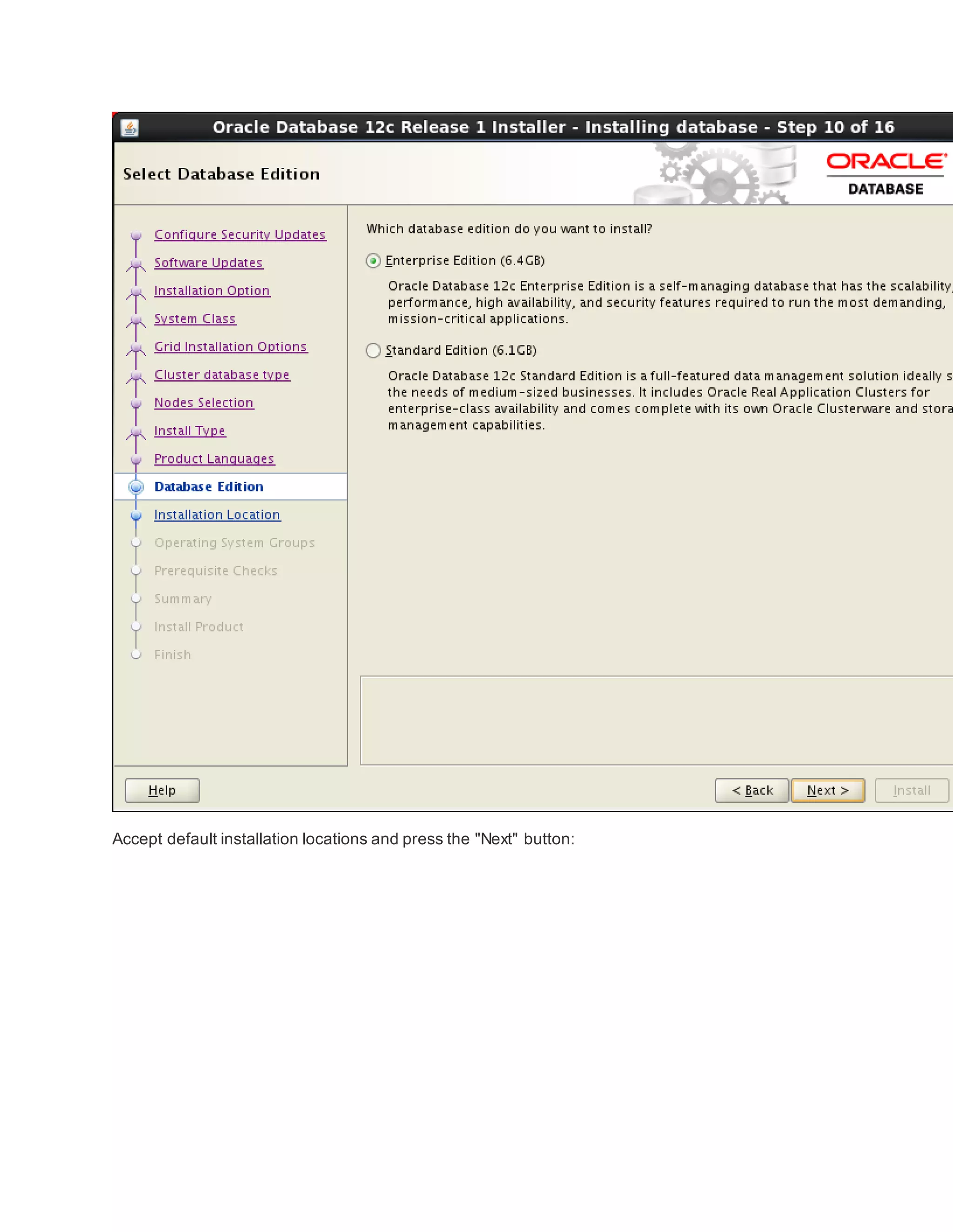 Accept default installation locations and press the "Next" button:
 