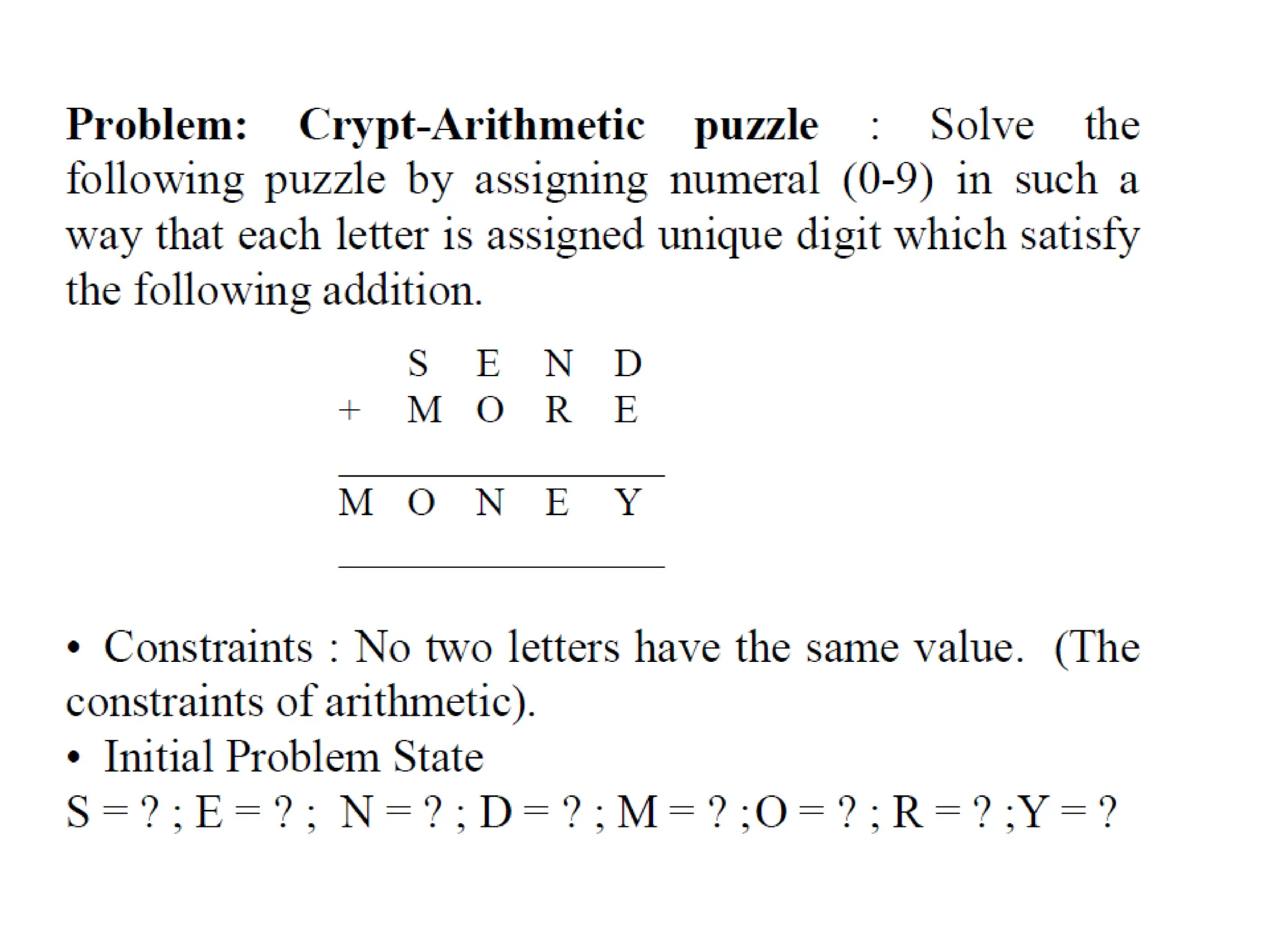 A PPT on Constraint Satisfaction problems