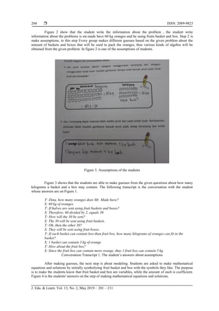 Mathematical modeling for learning algebraic operation | PDF