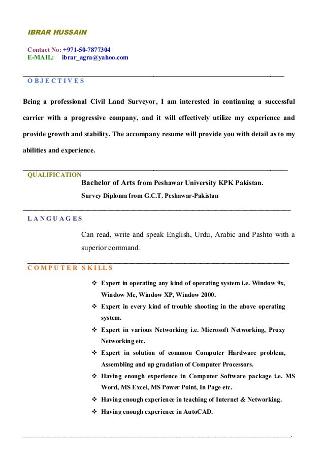 land surveyor resume
