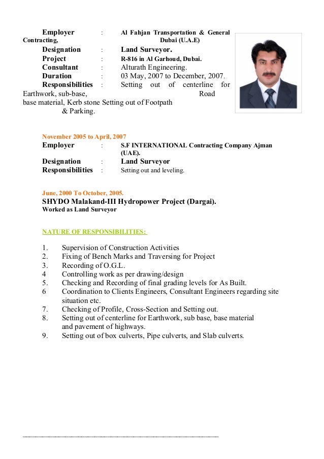 land surveyor resume