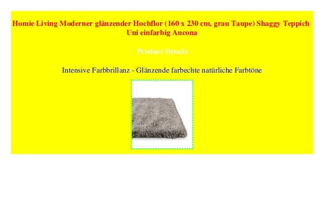 Homie Living Moderner Glanzender Hochflor 160 X 230 Cm Grau Taupe