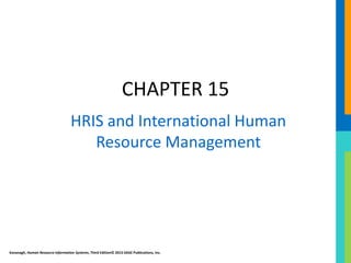Kavanagh, Human Resource Information Systems, Third Edition© 2015 SAGE Publications, Inc.
CHAPTER 15
HRIS and International Human
Resource Management
 