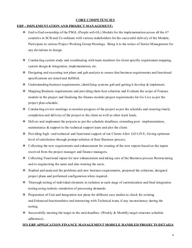 erp implementation resumes