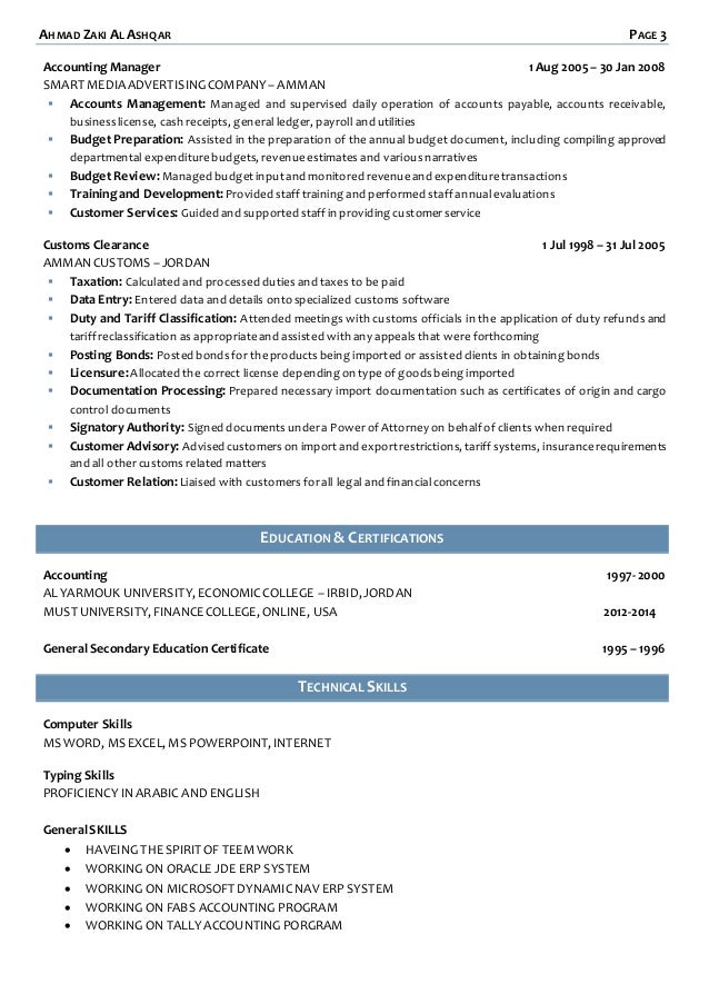 ahmed c v chief accountant cv chief accountant