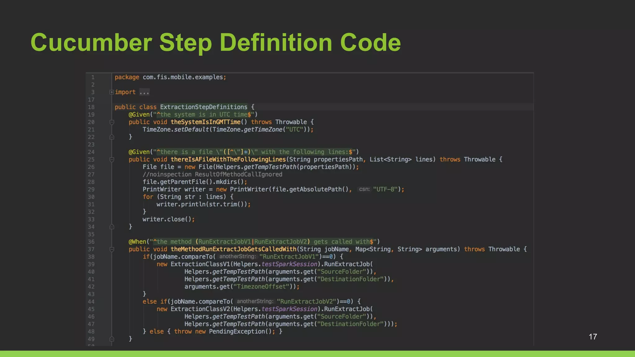 Cucumber Step Definition Code
17
 