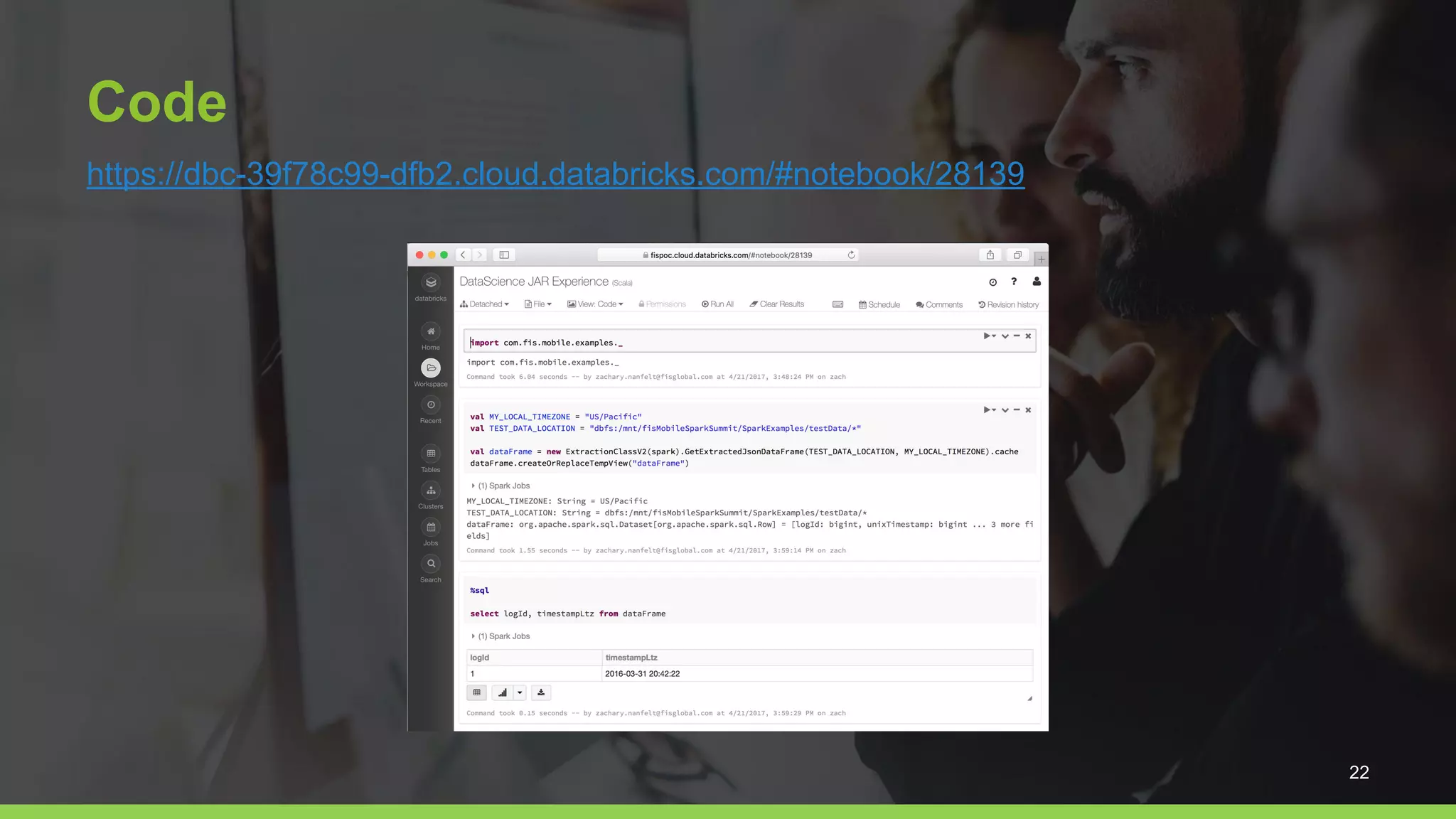 Code
https://dbc-39f78c99-dfb2.cloud.databricks.com/#notebook/28139
22
 