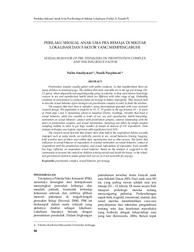 Jurnal Perilaku Seksual Anak Usia Pra Remaja Di Sekitar Lokalisasi Da